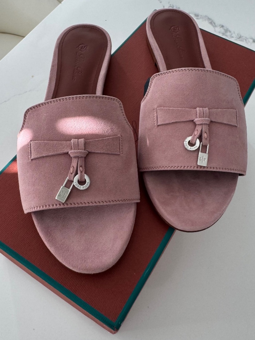 Loro Piana Summer Charms Slipper Suade